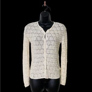 Vintage Hand Crochet Women Blouse Size Small